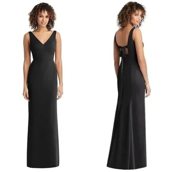 Social Lux Chiffon Sleeveless Flowly Dress Chiffon Gown in Black 16R Size 16 - Image 2