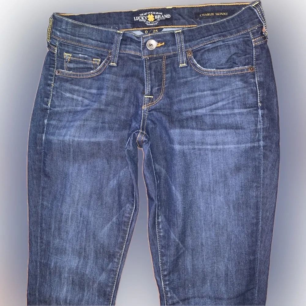 Lucky Brand Charlie Skinny Dark Wash Blue Jeans Women’s 0/25 - Image 3