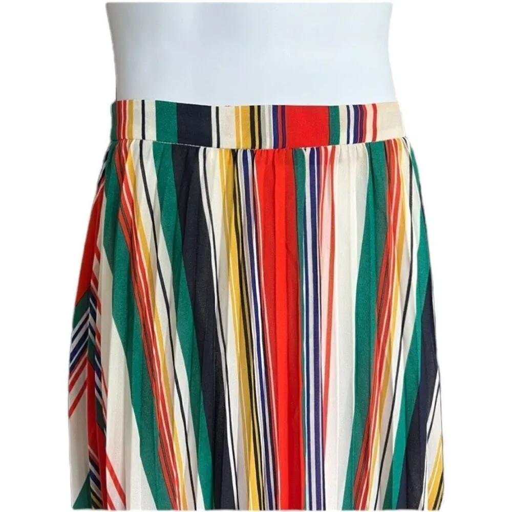 Womens A. Calin Flying Tomato Multicolor Stripe A Line Midi Skirt - Sz S - Image 2