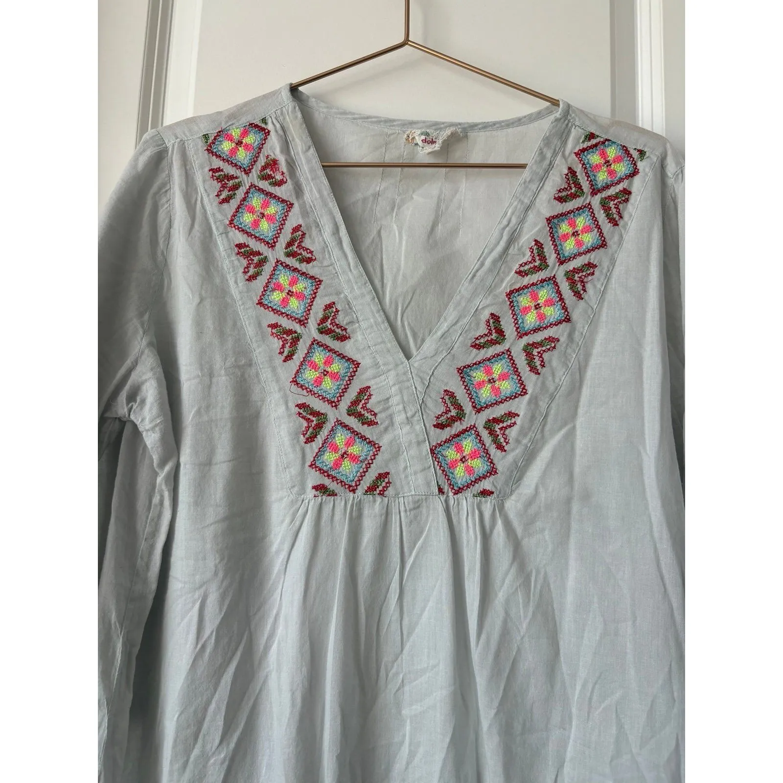 Dolma Boho Bathing Suit Cover Up Sz lg Gray - Image 2