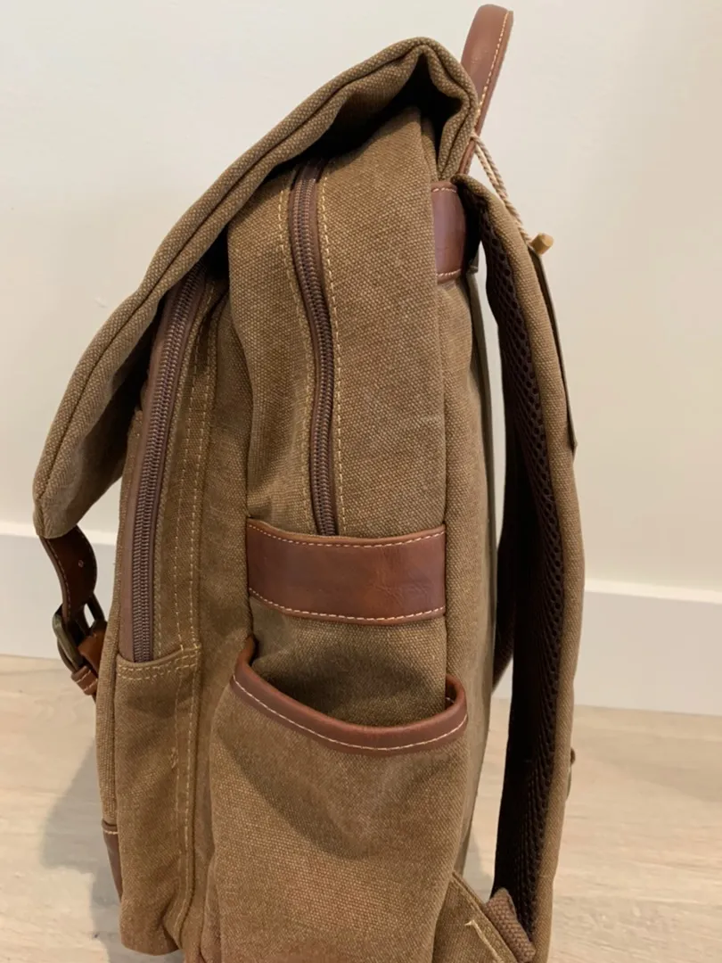 EuroSport Canvas Backpack Brown - Image 7