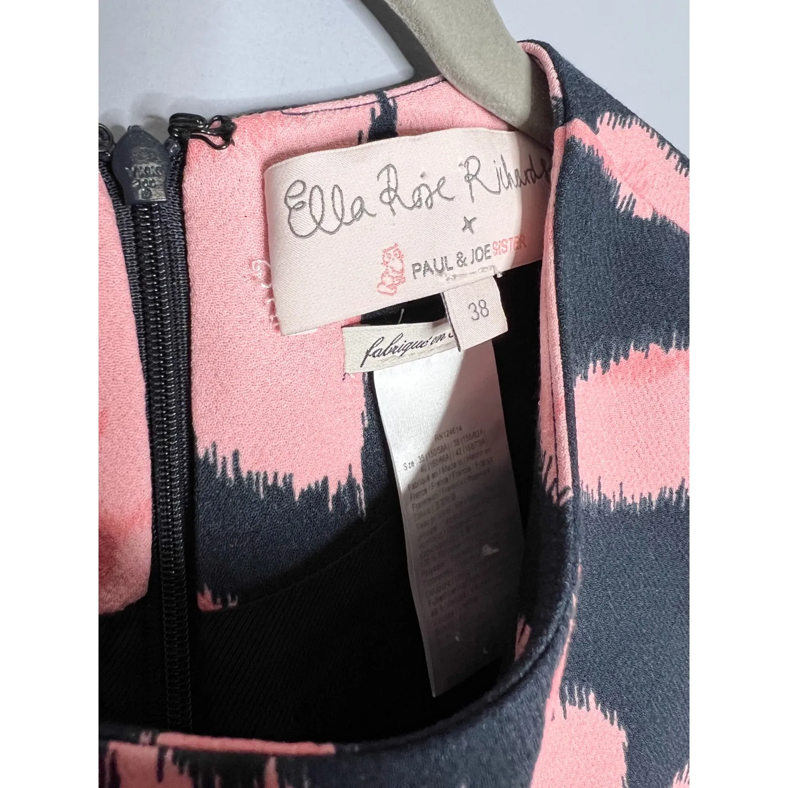 Paul & Joe Sister Ella Rose Richard Sorose Floral Dress Long Sleeve Size 38 Pink - Image 4