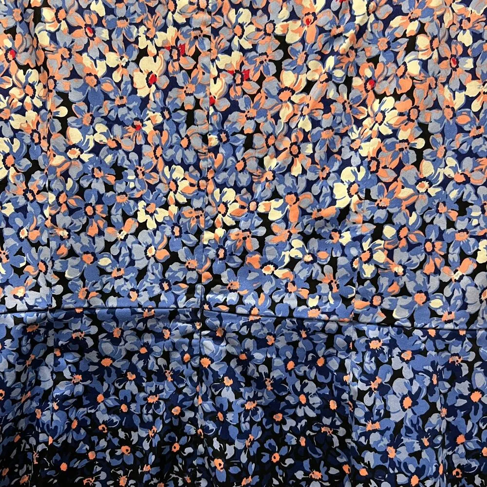 Talbots Blue Ombre Sheath Short Sleeve Flower Floral Dress Plus Size 16 - Image 10