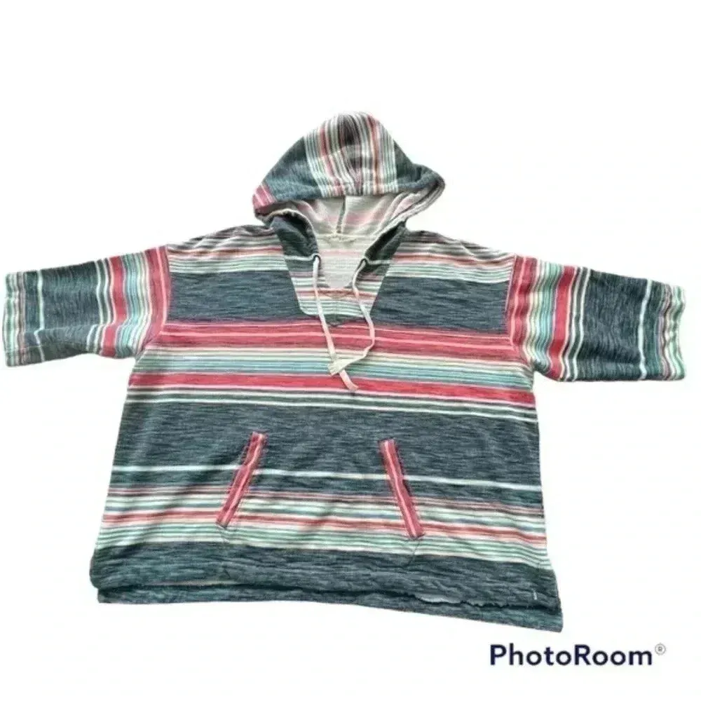 Woolrich Woman’s 100% organic cotton Quinn Eco Rich Harbor Stripe Poncho… - Image 5