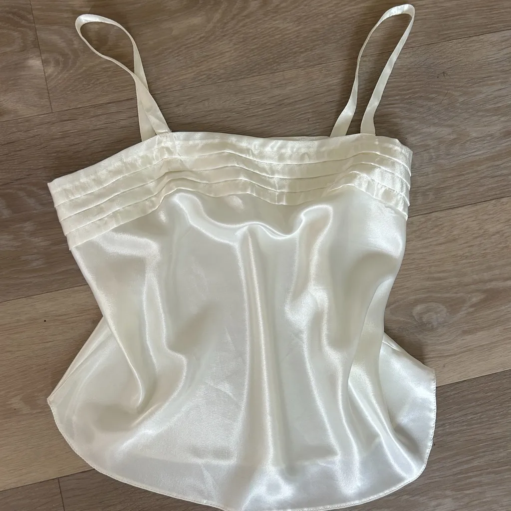 Vintage Lucie Ann II Satin Camisole – Size 34 (XS/S) White - Image 3