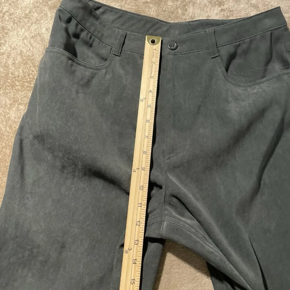 Vtg Talbots Pants Womens 10 Petite Velour Dark Green High Rise Stretch Casual - Image 6