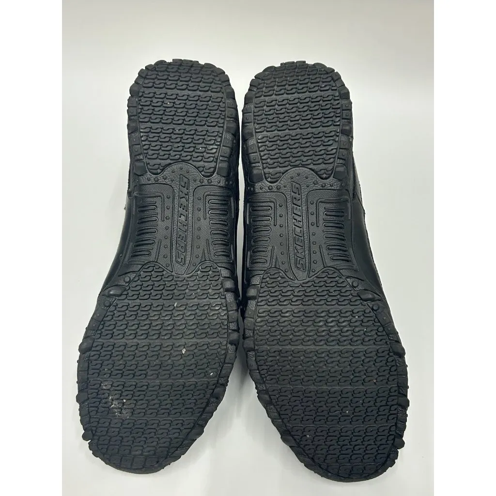 Skechers Work Shoes Womens 11 Black SR Slip Resistant Compulsions LaceUp Leather - Image 8