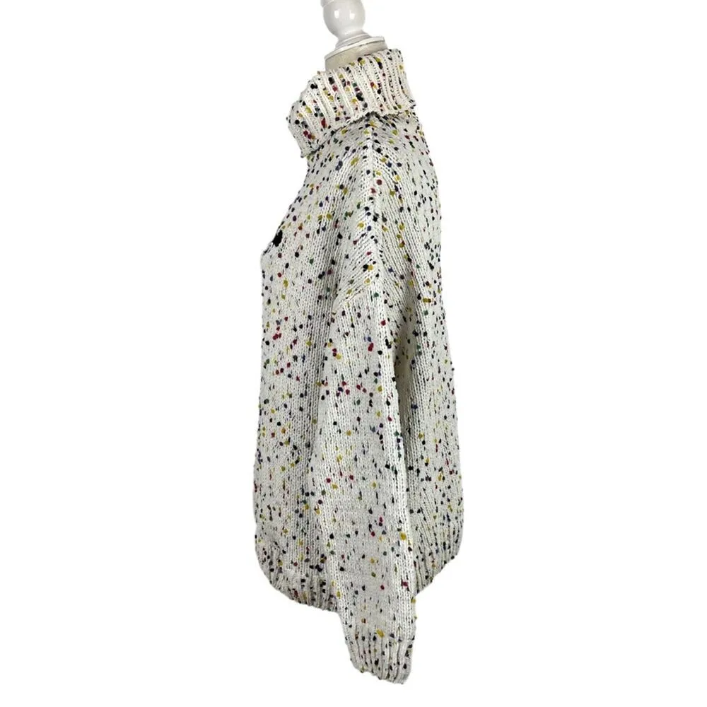 Disney Mickey Mouse Embroidered Turtleneck Confetti Knit Pullover Sweater Large - Image 7