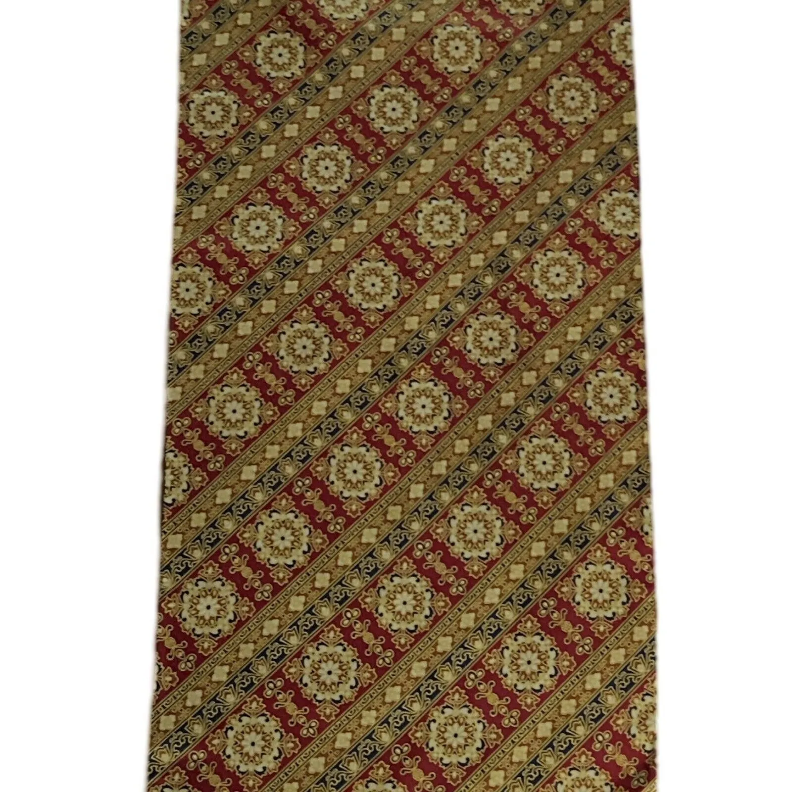 Vintage LADY HERITAGE Fashion Scarf Red Gold Blue Scarf 43" Japan 1970s - Image 2