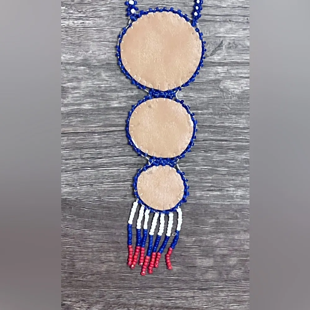 FINAL PRICE Vintage Native American Beaded Necklace Red - Image 4