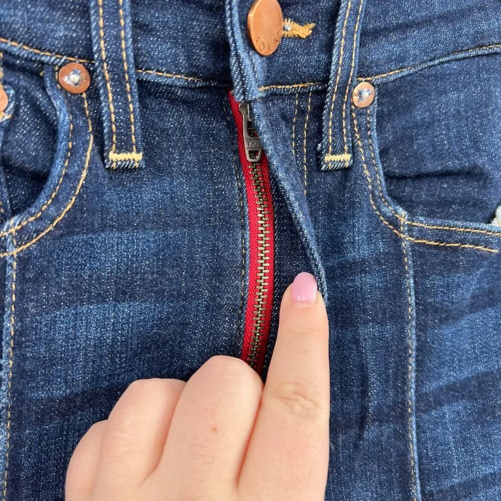 Alice + Olivia Good High Rise Skinny Jeans Pintuck Dream On Dark Blue Size 24‎ - Image 5