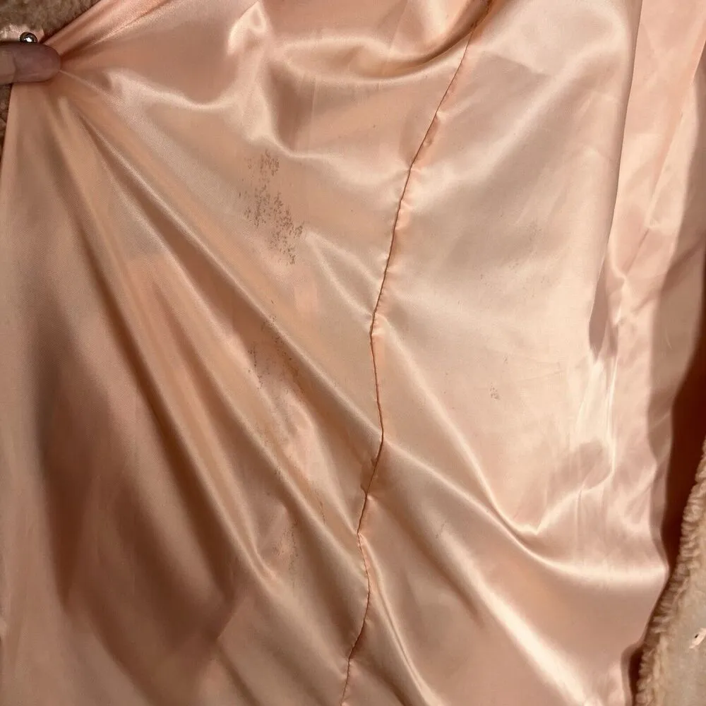 Stand Studio Sz 32 XS Camille Long Faux Fur Teddy Cocoon Coat Jacket Light Pink - Image 7