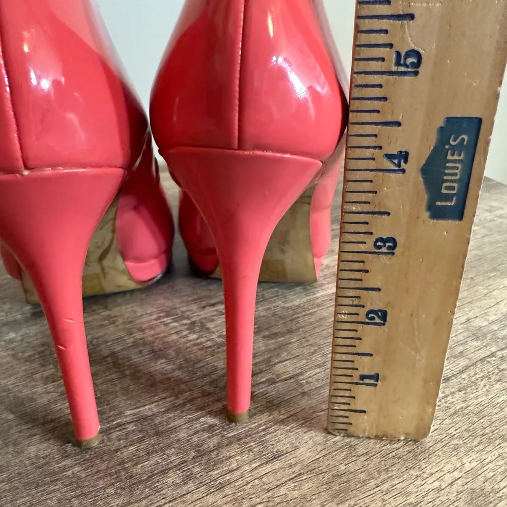 Aldo Patent Coral Stiletto High Heels Shoes Size 7.5 Spring Summer - Image 6