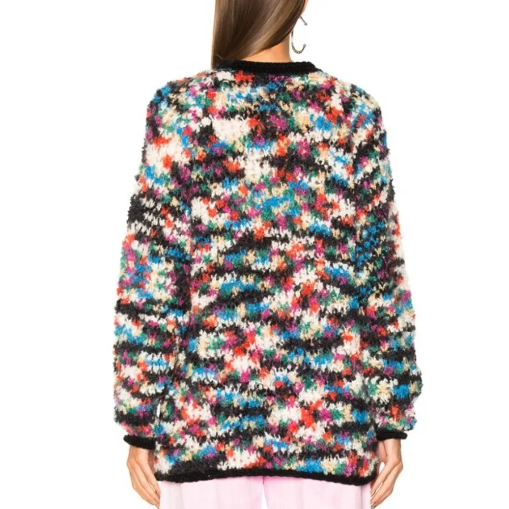 Missoni boucle mohair wool sweater sz 38 multicolor open weave - Image 3