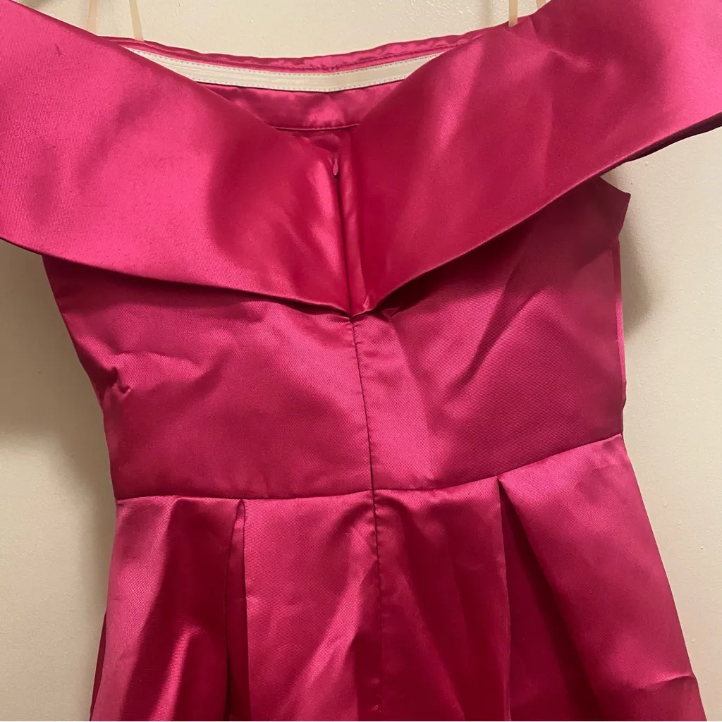 Jump Apparel Womens Strapless Mini Formal Dress Size 3 4 Bust 32” Hot Pink Flare - Image 6
