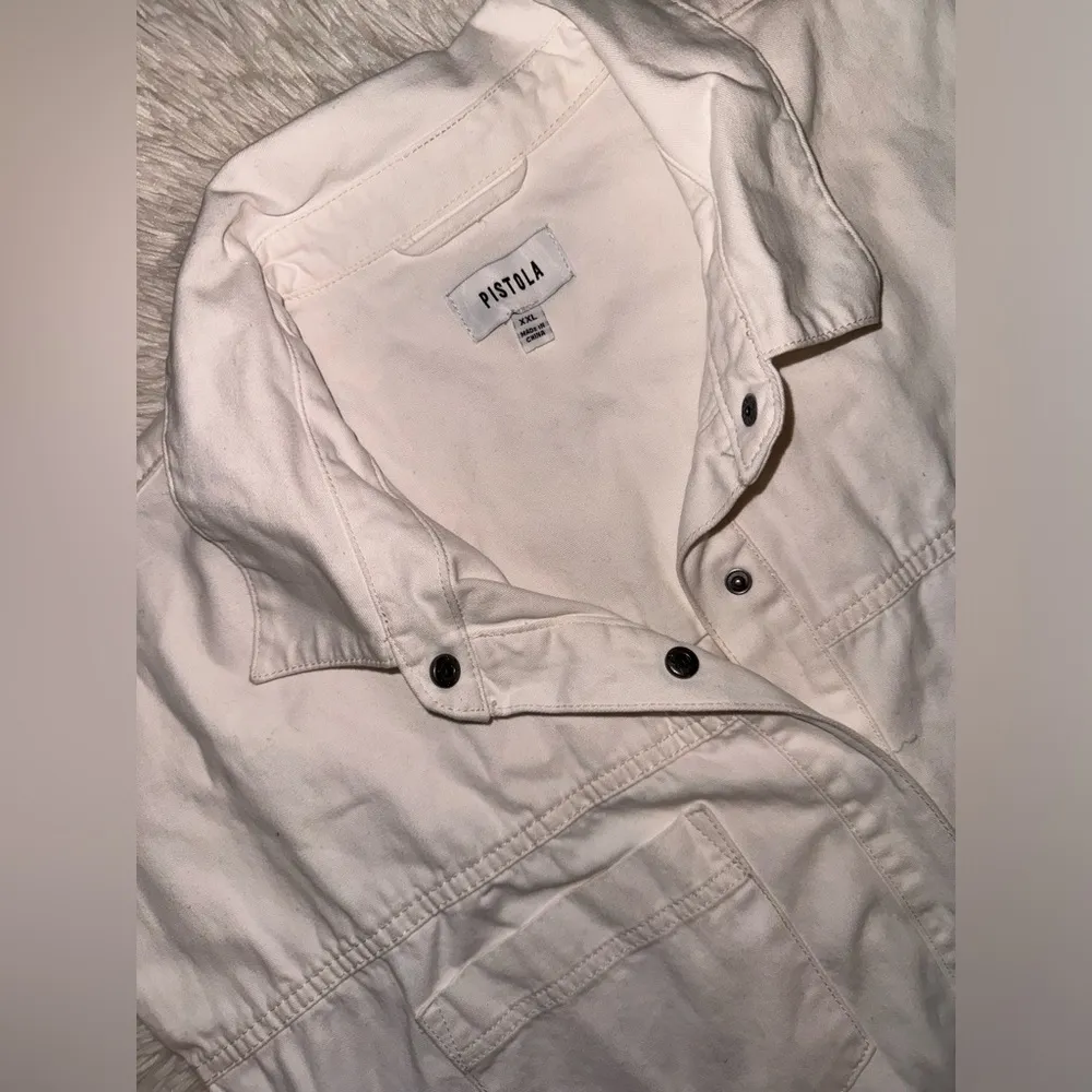 NWOT PISTOLA Rosie Padded Shoulder Cotton Jumpsuit in Porcelain Size XXL - Image 4