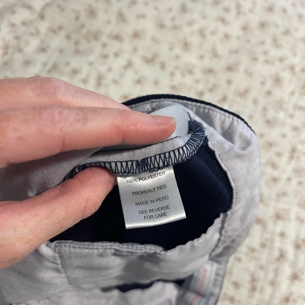 Navy Scalloped Hem Women Shorts - Image 3