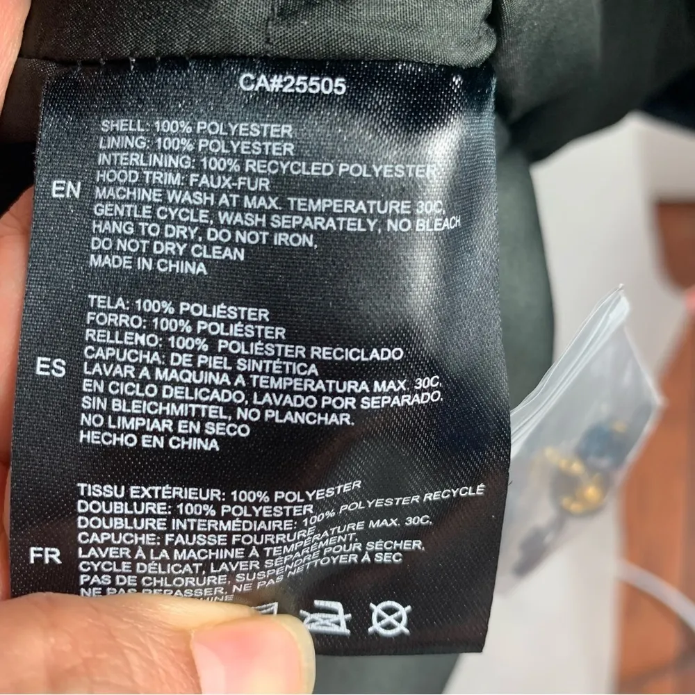 Noize Nora Faux Fur Trim Hooded Parka Jacket Navy Size XS - Image 12