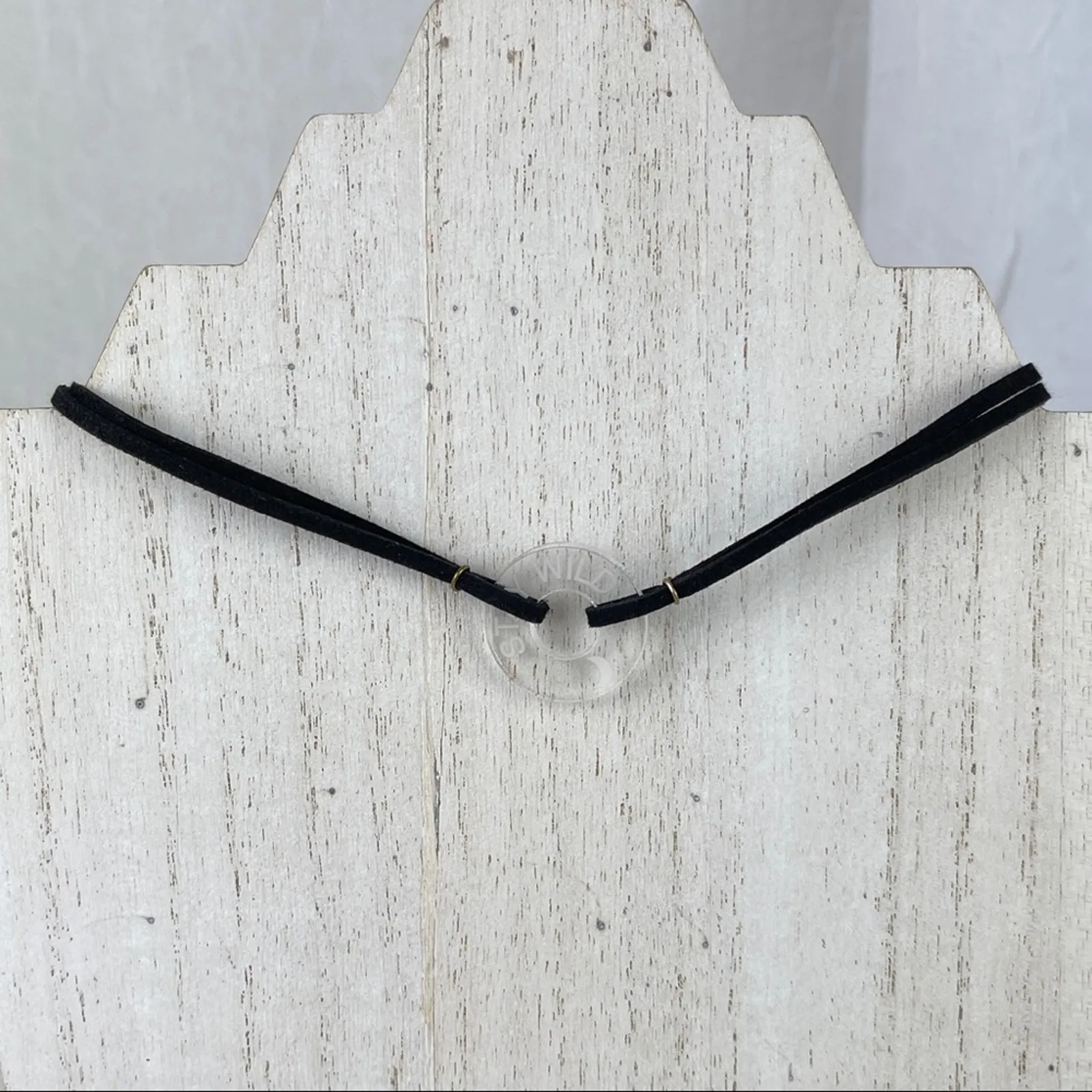 Life Token Stay Wild Crescent Moon Choker Necklace Black Faux Leather Chain NWOT - Image 8