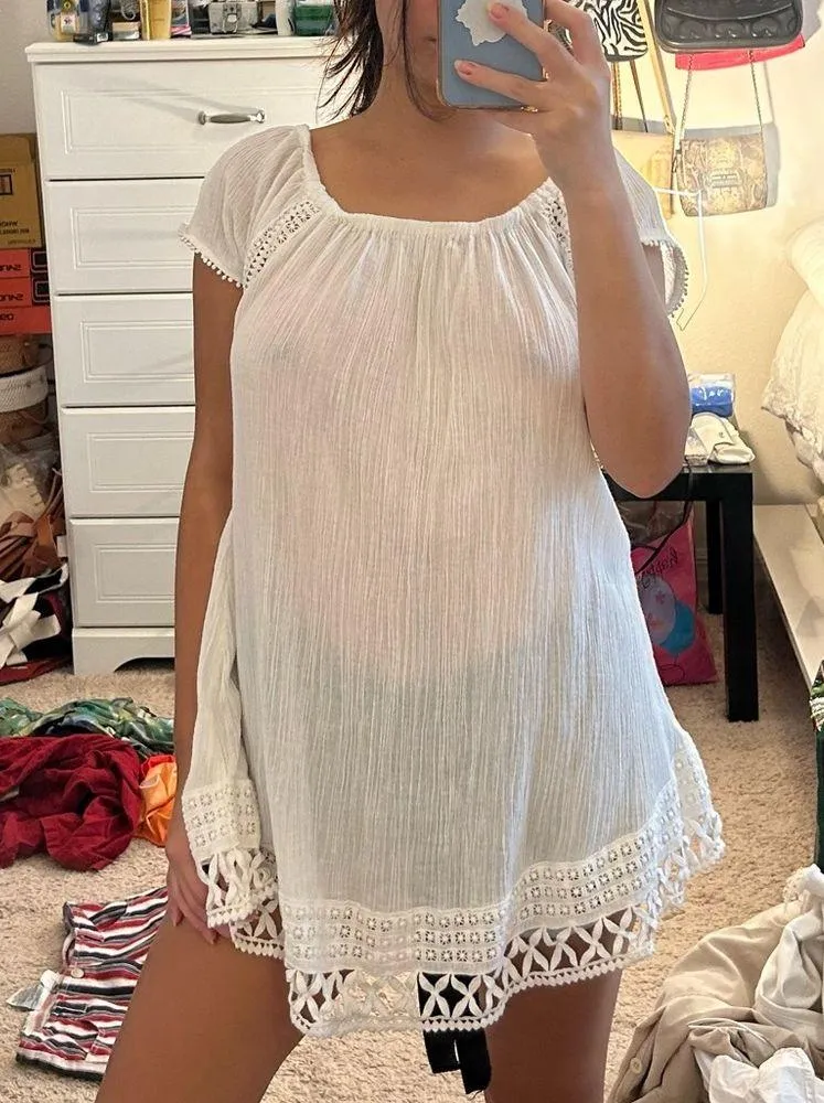 white dress beach coverup - Image 4