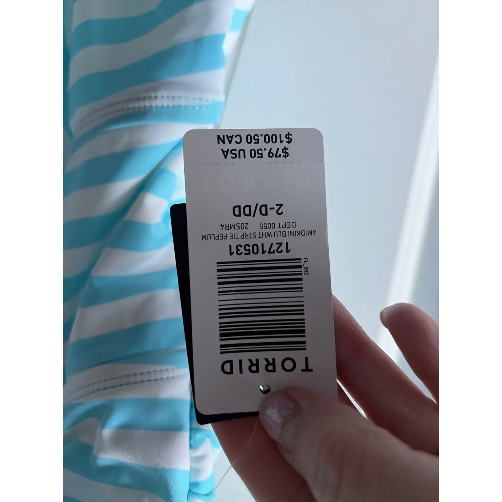 Torrid Blue and White Striped Swim Top Tankini Size 2 D/DD Women's Plus - Image 5