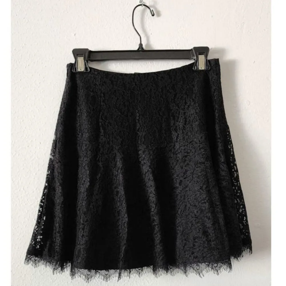 Joie Maika Lace Skirt Caviar Black Size Small $298 NEW - Image 3