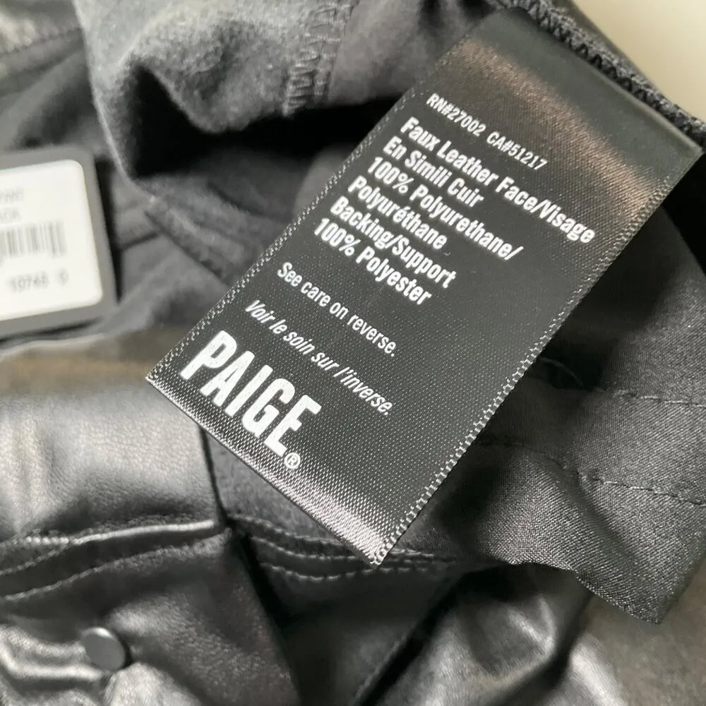 Paige faux Leather Womens Pants Size 12  Kina belted black soft high rise dress - Image 7