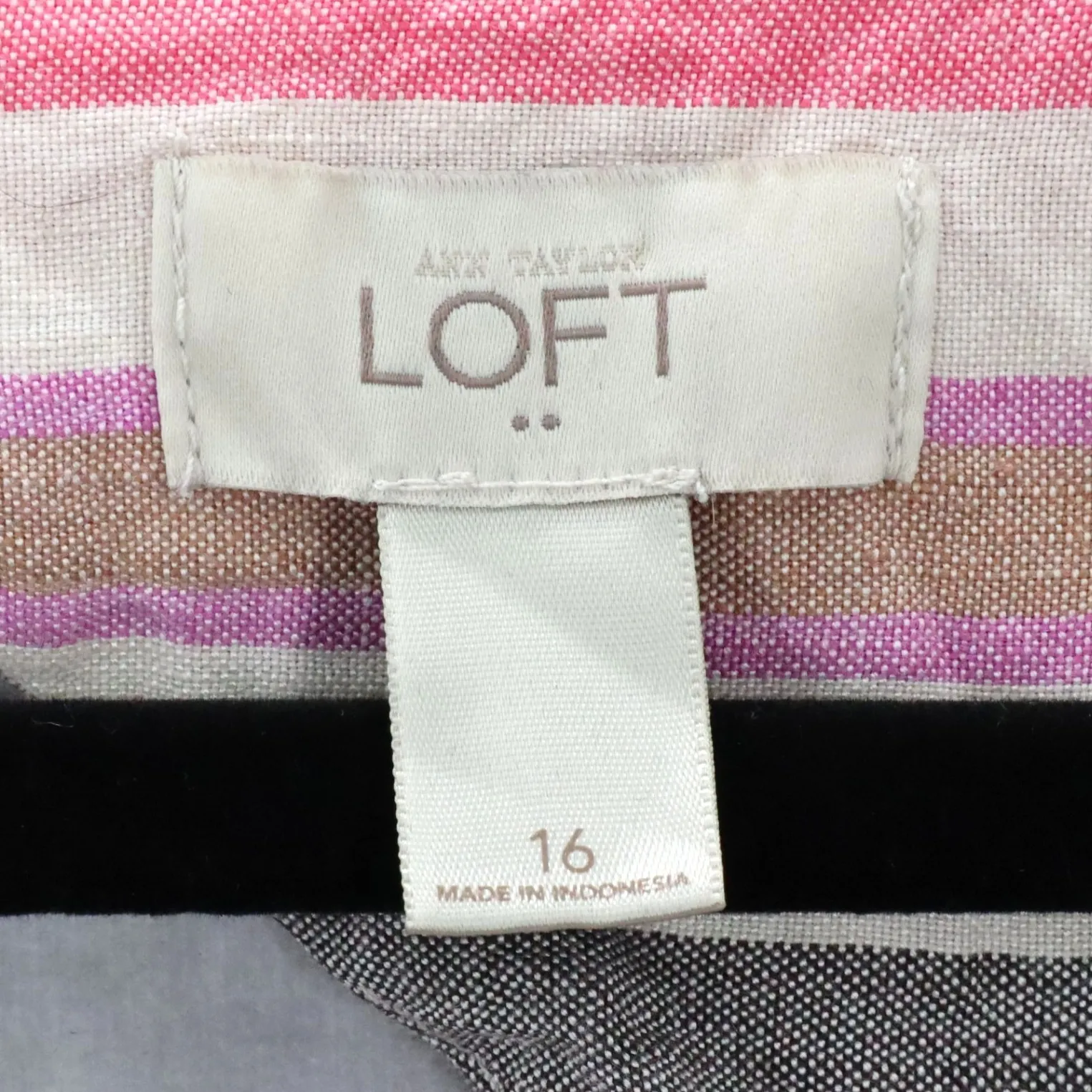 LOFT Striped Sleeveless Sundress Pink Gray Linen Blend‎ Casual Summer Pockets 16 - Image 8