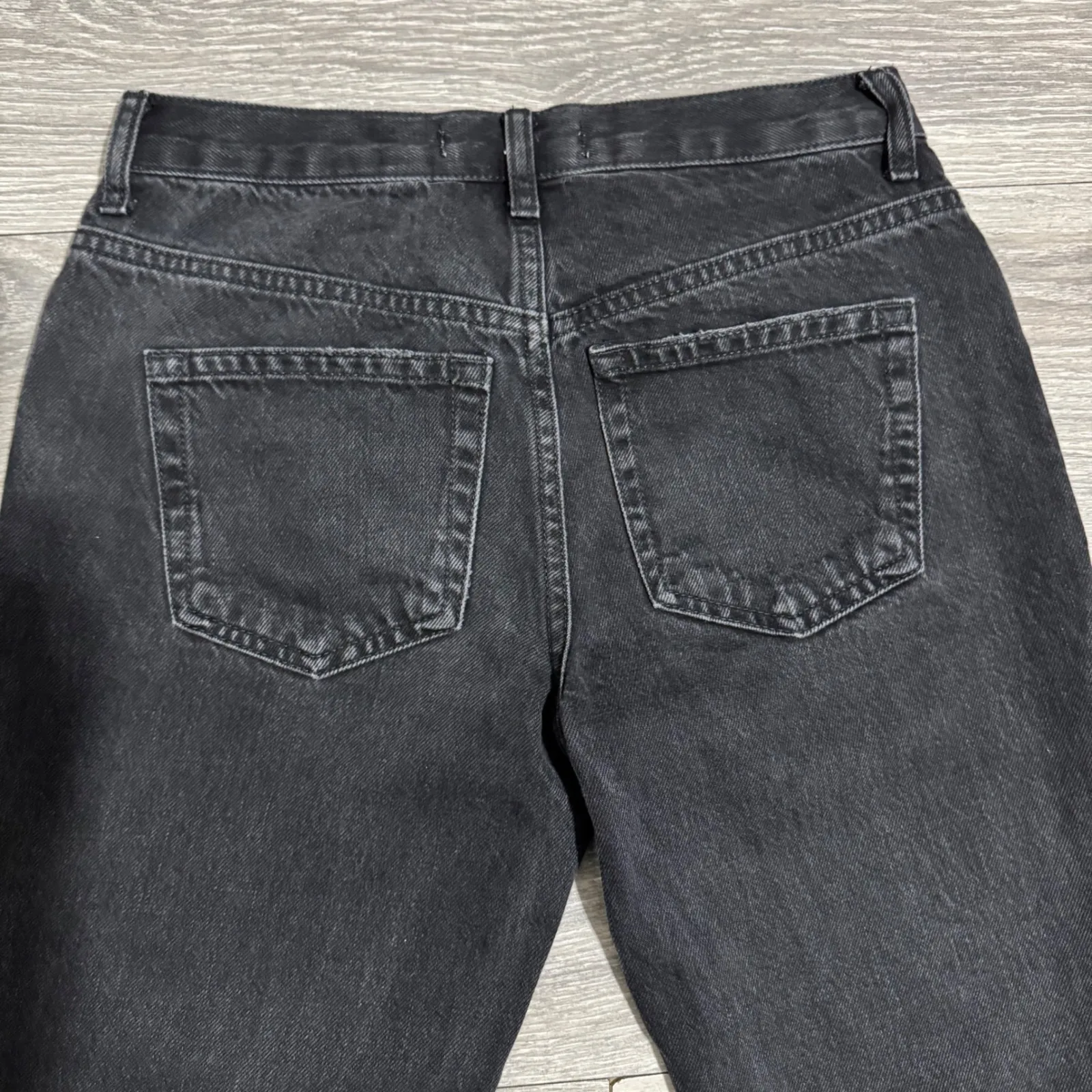 Free People We The Free Black Distressed Ripped High Waist Straight Leg Jeans 25 - Image 7