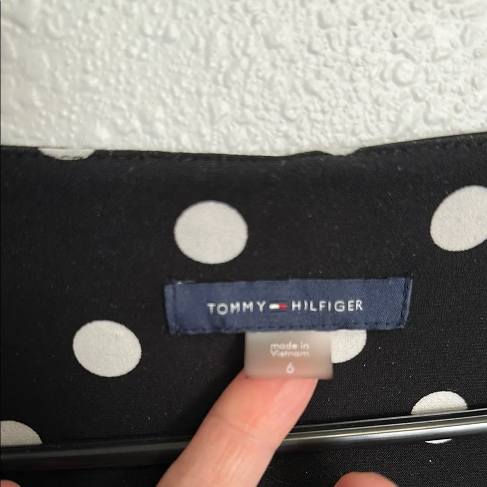 Tommy Hilfiger Polka Dot Black Shift Dress Size 6 - Image 5