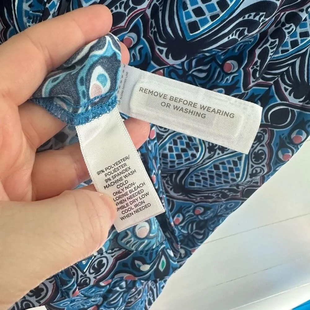 Loft Women’s Large Baroque Shirt Dress Patterned with Belt Work Career Office Co - Image 3