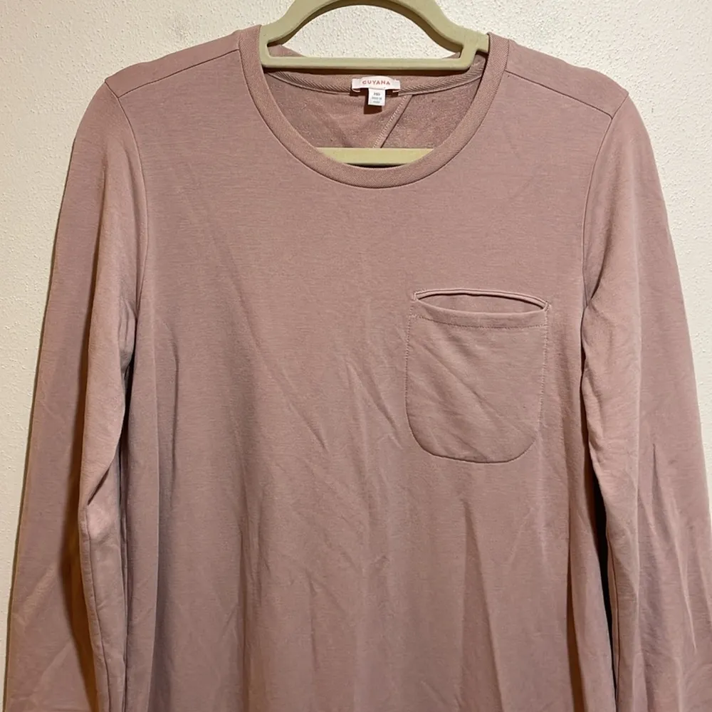 Cuyana Blush Pink French Terry Long Sleeve Midi Sweatshirt Dress Size Medium - Image 6