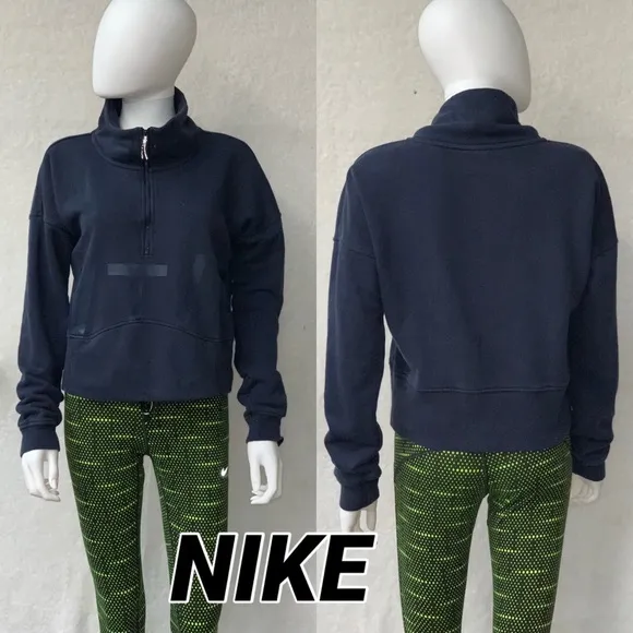 NIKE Women's Funnel-Neck 1/2-Zip Sport Top - Image 2