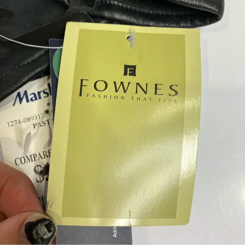 Fownes black leather gloves women’s size - Image 4