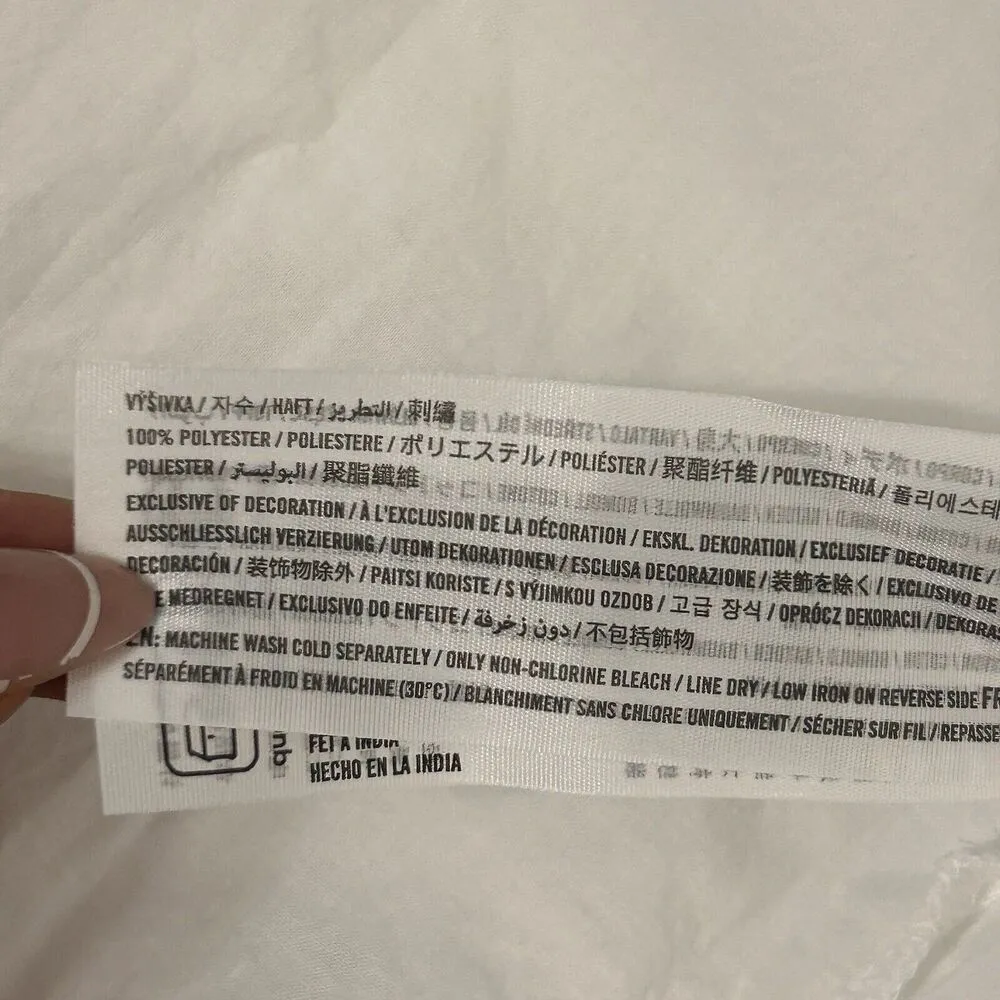 Abercrombie & Fitch Midi Dress Womens XL White Tiered Eyelet Boho Cottagecore - Image 9