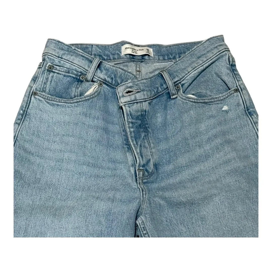 Abercrombie Fitch The Dad High Rise Light Wash Denim Jeans Womens Size 28 - Image 2