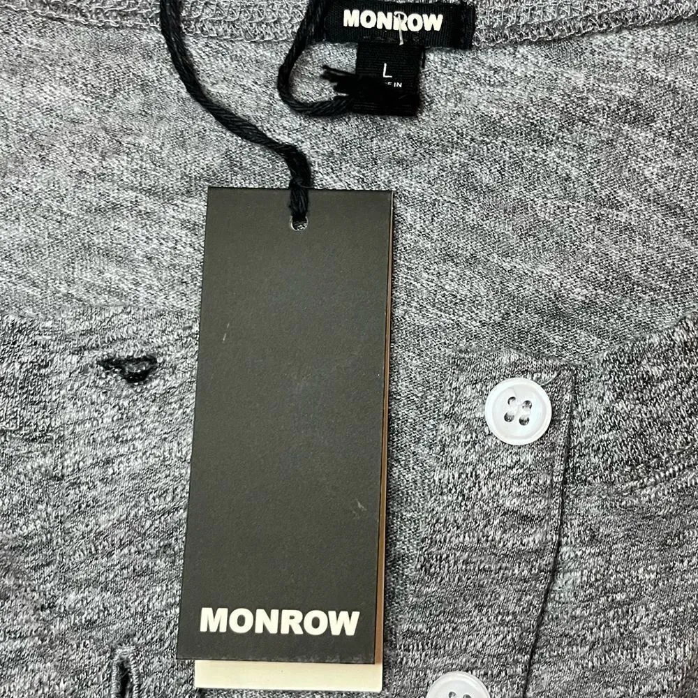 Monrow Henley Drawstring Jumpsuit Gray Size L - Image 11