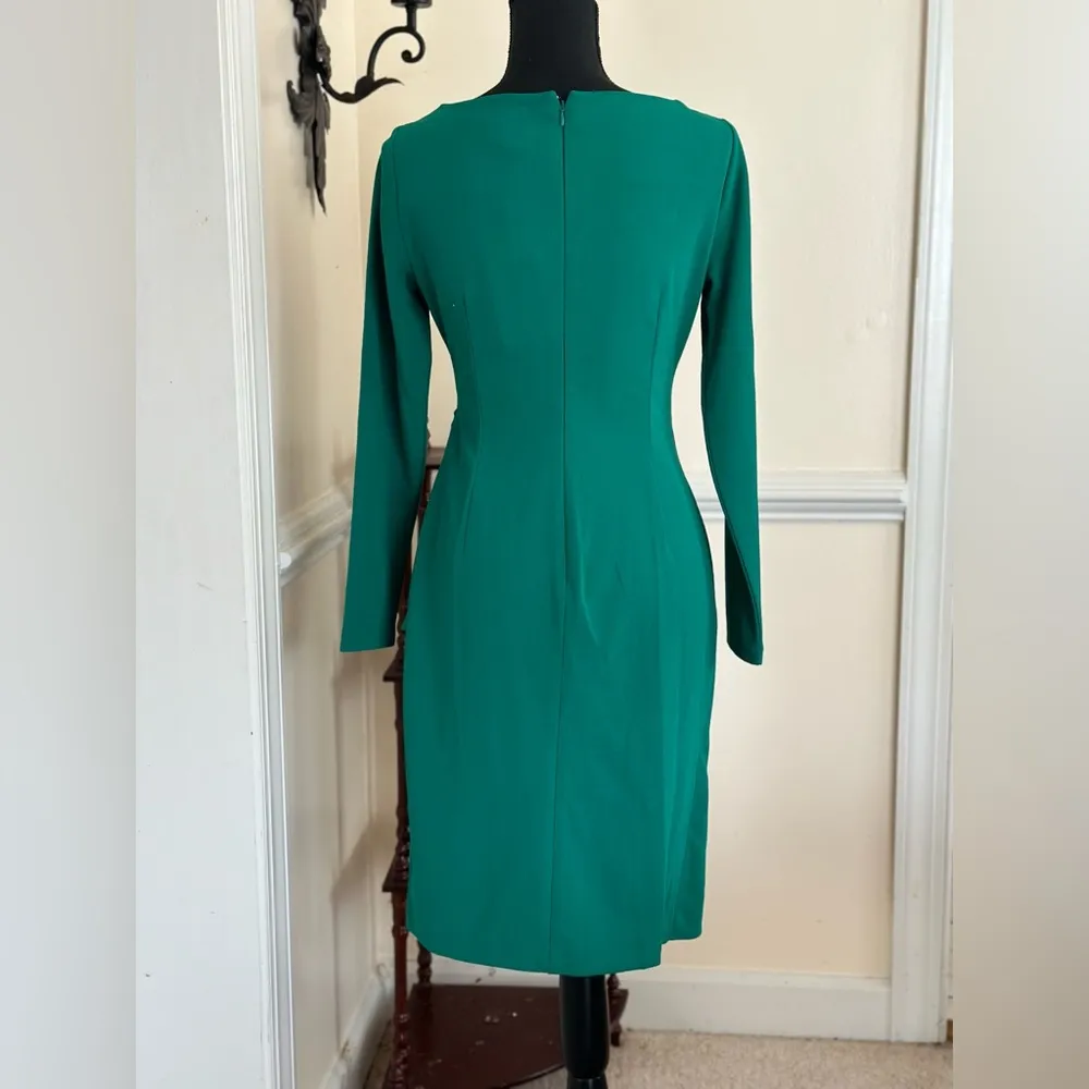 Long Sleeve Drape Dress w/ Metal Plate - Image 3