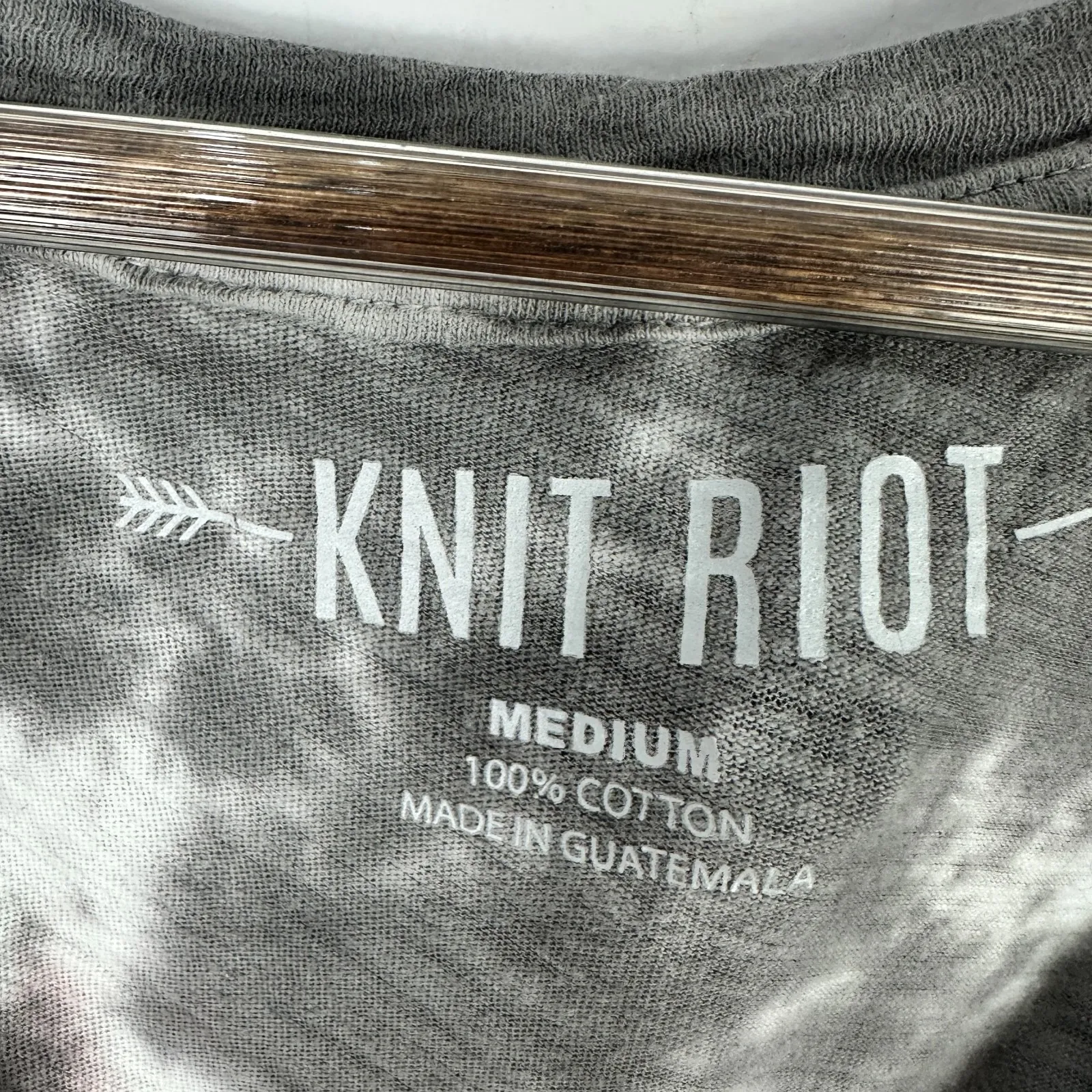 Knit Riot Aerosmith Tour Tee M Gray Tie Dye Band Shirt 1986 Civic Center Graphic Size M - Image 2