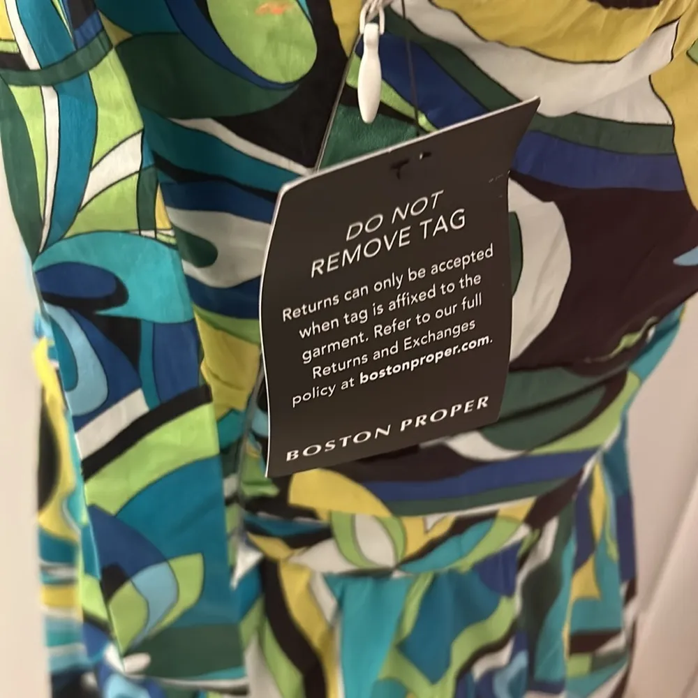 Boston Proper Valencia Abstract Print Halter Fit and Flare Midi Dress - Image 7