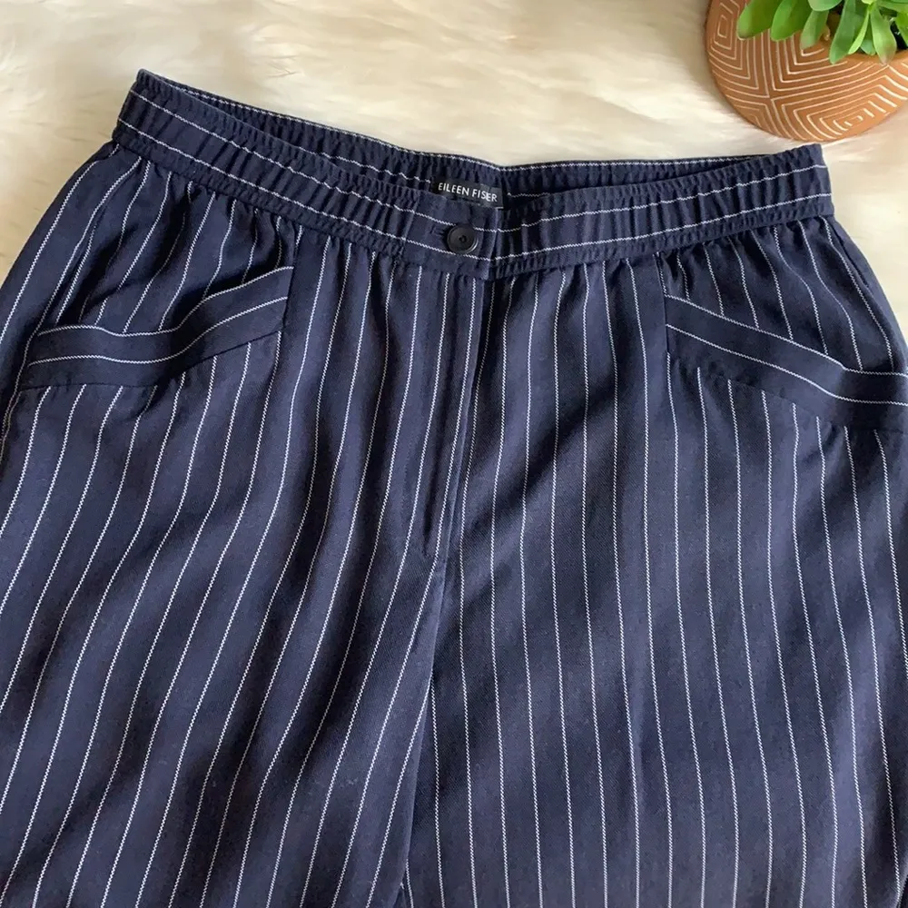 eileen fisher • woven tencel striped wide leg pant - Image 98