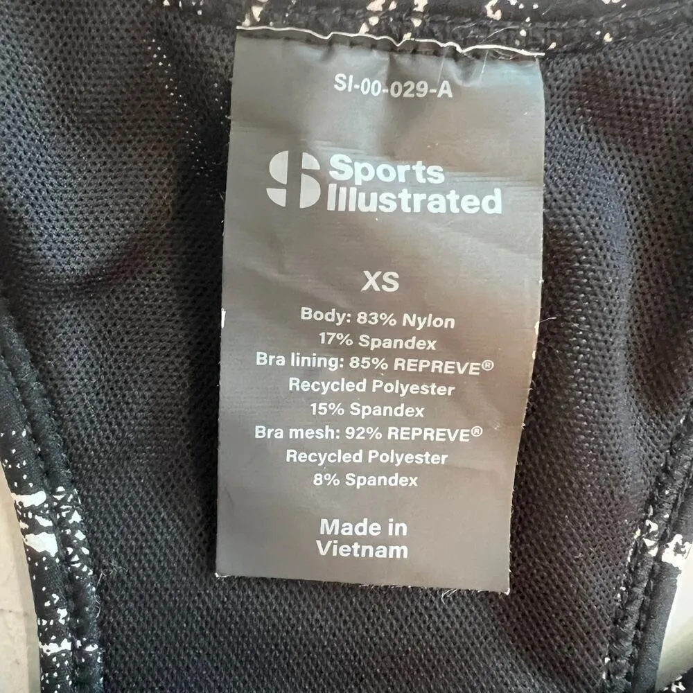 Sports Illustrated Ski Track Black & White Criss Cross Sports Bra NWT Size XS - Image 6