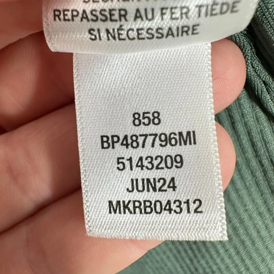 BP Ribbed‎ Tank Top Bodysuit Green Racerback Sleeveless Casual Women's Size L - Image 5