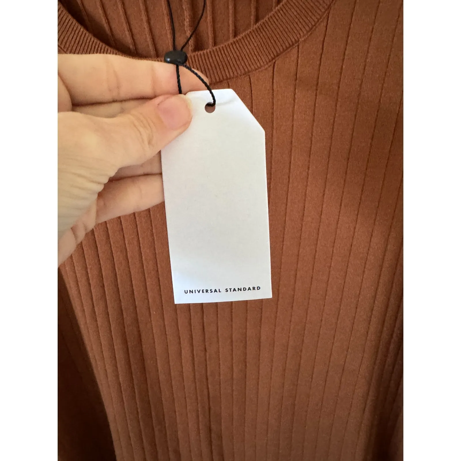 Universal Standard Ribbed Knit Sweater Vest Brown Size 3XL NEW - Image 6