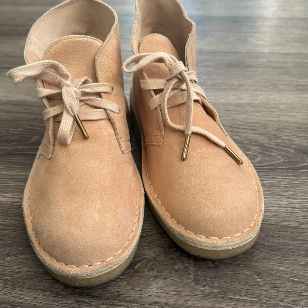 Clarks Tan Ankle Boots 7 Lace Up leather booties - Image 8