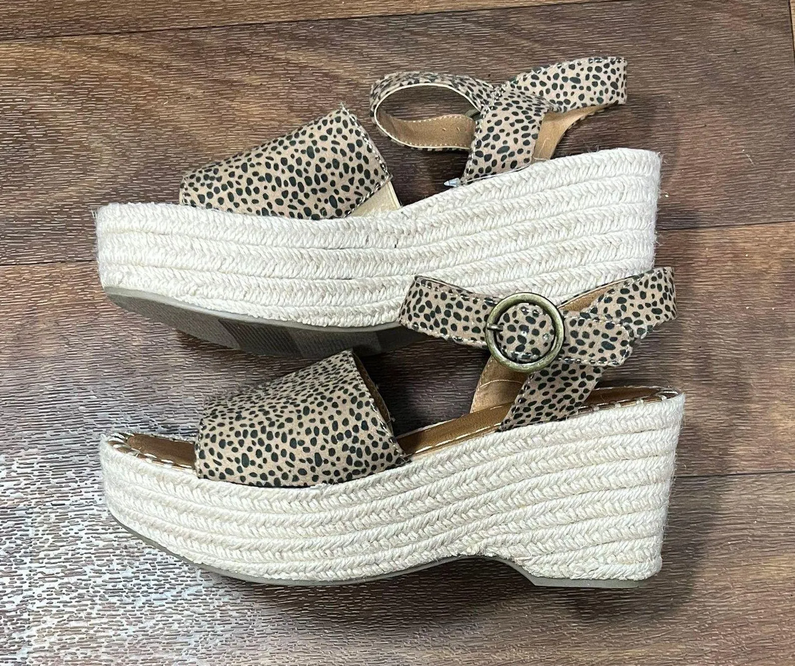 Platform Gladiator Sandals Black Size 7.5 - Image 2