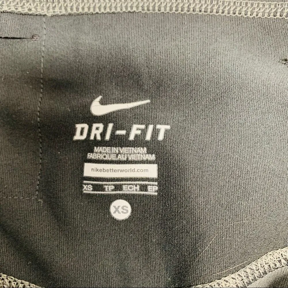 Nike Dri Fit Sz XS Black Grey Stripey Legging Black Waistband MIZZOU Univ of Mo - Image 7