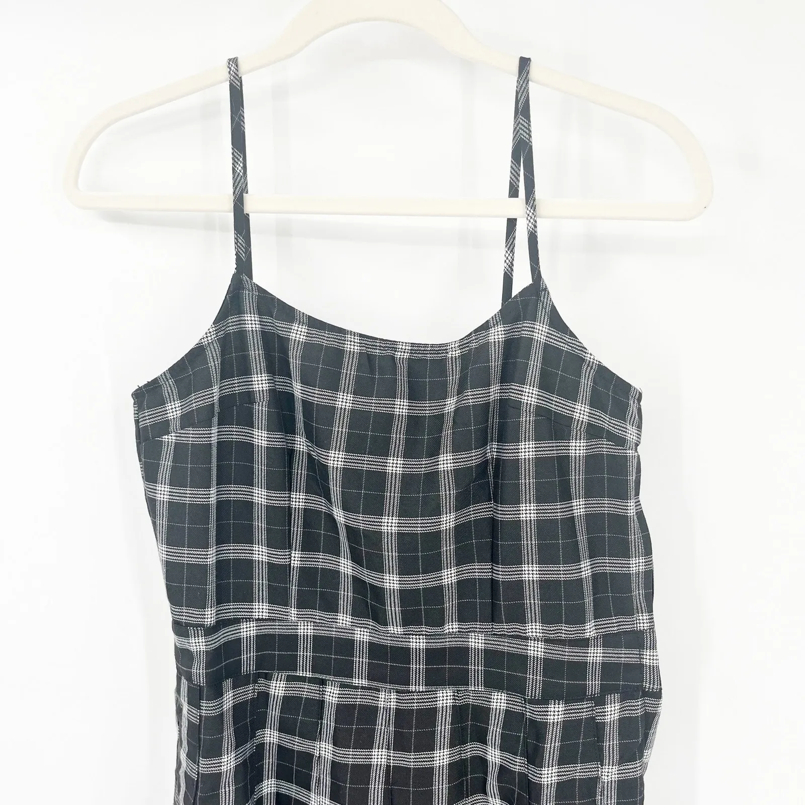 NWT H&M Womens School Girl Academia Plaid Sleeveless‎ Mini Dress Pinafore Size S - Image 5