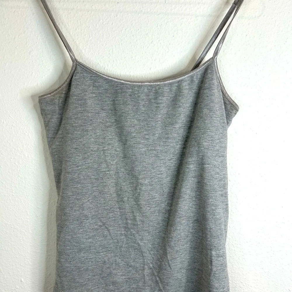 Wet Seal Gray Cami Tank Top Medium Stretch Cotton Adjustable Strap Basic Layer - Image 3