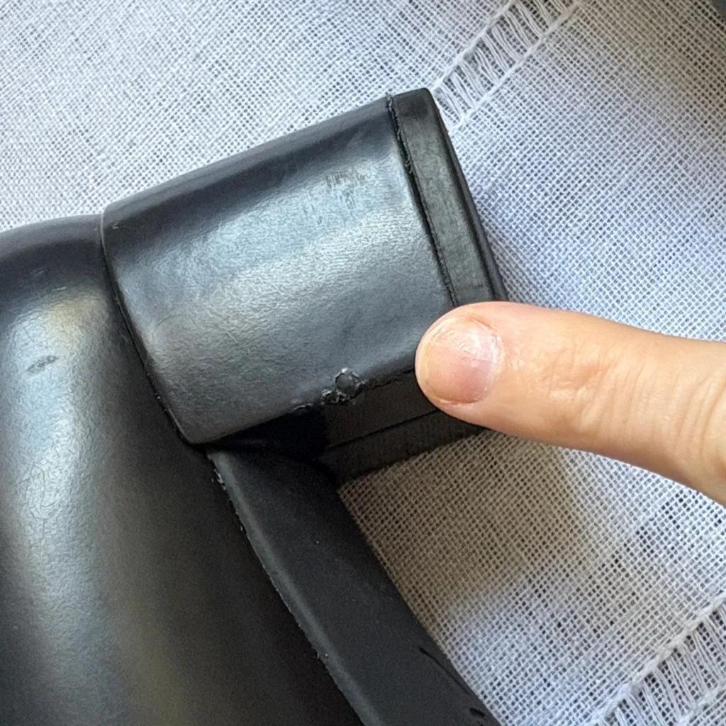 Clarks Women’s “Tealie” Dark Navy/Black Leather Heeled Loafers - Image 5